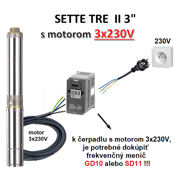 SETTE.3" TRE II 3x230V 20m čerpadlo