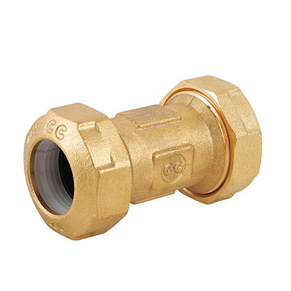 PE spojka 20x20 Ms mosadz